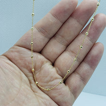 Load image into Gallery viewer, 14k Solid Yellow Two Tone Gold Ball Bead Chain Necklace 2mm 4mm / 16" 18" 20"