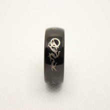 Load image into Gallery viewer, Tungsten Carbide Black Domed Chinese Dragon Silhouette Wedding Band Ring 8mm