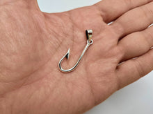 Load image into Gallery viewer, 925 Sterling Silver Makau Fly Fish Hook Pendant 1 3/16 Inch (30mm) Tall