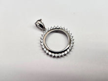 Load image into Gallery viewer, 925 Sterling Silver Cubic Zirconia Halo Dime Coin Bezel Edge 18mm Prong Back