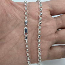 Load image into Gallery viewer, 925 Sterling Silver Medium Thick Italian Rolo Chain Necklace 4mm 7" to 30"