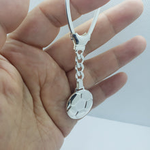 Load image into Gallery viewer, 925 Sterling Silver Key Chain Soccer Ball Futbol Football Key Ring Made in Italy