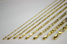 Load image into Gallery viewer, 14K Yellow Gold Figaro Link Hollow Chain Necklace Bracelet 2mm ~ 7.5mm /7" ~ 30"
