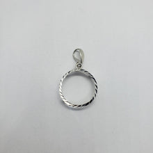 Load image into Gallery viewer, Sterling Silver Dime Bezel 18 mm Coins Prong Back Diamond Cut 10 Cent Coin