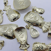 Load image into Gallery viewer, 10K Solid Real Gold Dollar Money Bag Textured Pendant Charm Polished 5 Sizes