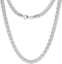 Load image into Gallery viewer, 925 Sterling Silver Spiga Wheat Chain Necklace Bracelet Men Women 6.5mm