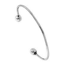 Load image into Gallery viewer, 925 Sterling Silver Screw Off Ball End Charm Cuff Bangle Bracelet 7" Long