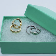 Load image into Gallery viewer, 14K Real Yellow White Gold Huggie Hoop Earrings Diamond Cut Round 11mm Men Women