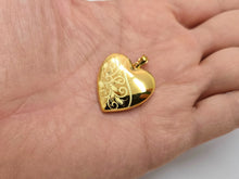 Load image into Gallery viewer, 925 Sterling Silver Gold Plated Scroll Heart Locket Pendant 1 Inch (25mm) Tall