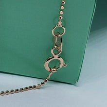 Load image into Gallery viewer, Authentic 14k Solid Gold Stamped Bead Chain Necklace 3 Color 1mm / 16" 18" 20"