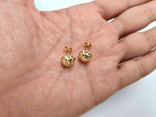 Load image into Gallery viewer, 14K Yellow Gold High Polished Diamond Cut Half Ball Stud Earrings 10mm