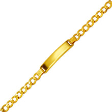 Load image into Gallery viewer, 14K Yellow Gold Baby ID Bracelet Curb X-Light 6mm ID 5mm Wide Chain 6" Engraving