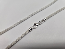 Load image into Gallery viewer, 925 Sterling Silver Round Mesh Chain Necklace Bracelet Italy 3mm 7" to 20"