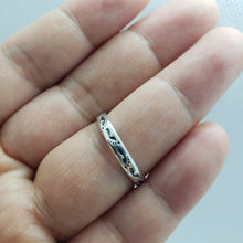 Load image into Gallery viewer, 3mm Sterling Silver Footprints in The Sand Stackable Ring 1/8 inch Sizes 6 to 10