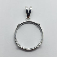 Load image into Gallery viewer, Sterling Silver Nickel Bezel 22 mm Coins Prong Back Square Edge 5 Cent No Coin