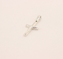 Load image into Gallery viewer, 925 Sterling Silver Dainty Beveled Edge Crucifix Cross Pendant