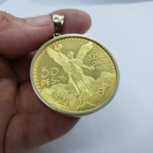 Load image into Gallery viewer, 10k Yellow Gold Eagle Mexico 50 Peso Coin 37.5mm Diameter for Coin Edge Bezel