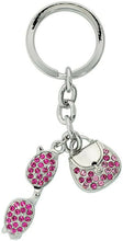 Load image into Gallery viewer, Purse & Sunglasses Key Chain Crystal Key Ring 4 inches Long 33mm Round