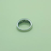 Load image into Gallery viewer, Sterling Silver Blue Synthetic Opal Narrow Dome Ring for Women CZ Accent Tapered