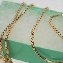 Load image into Gallery viewer, Authentic 14K Solid Yellow Gold Box Chain Necklace 0.55mm-2.5mm All Size 16"-30"
