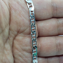 Load image into Gallery viewer, 925 Sterling Solid Silver Italy Flat Mariner Link Chain Necklace 5.8mm 26"