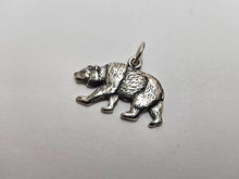 Load image into Gallery viewer, 925 Sterling Silver Large Walking Grizzly Bear Pendant 1/2 (13mm) Inch Tall