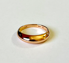 Load image into Gallery viewer, 14K Solid Yellow White Rose Gold Handmade Simple Dome Ring 5.5mm Band Size 4~10