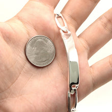 Load image into Gallery viewer, 925 Sterling Silver Personalized Custom Engraved Figaro Link ID Bracelet 9.5mm