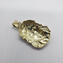 Load image into Gallery viewer, Authentic 10K Yellow Gold Diamond Cut Jesus Face Pendant Charm Left Right Styles