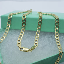 Load image into Gallery viewer, 10K Yellow Gold Hollow Cuban Curb Chain Link Necklace Bracelet 3.5mm 4.5mm 7~30"