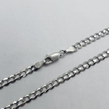 Load image into Gallery viewer, 14K White Gold Solid Cuban Curb Link Chain Necklace Bracelet 4mm 7"~30"