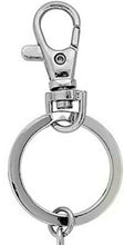 Load image into Gallery viewer, Turtle Key Chain Crystal Key Ring Blue Topaz 4 1/4 inches long