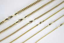 Load image into Gallery viewer, Authentic 14K Hollow Yellow Gold Franco Necklace Chain 2-3.5mm/16-30"