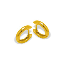 Load image into Gallery viewer, 14K Yellow White Rose Gold Elegant High Polished Huggie Hoop Earrings 2x10mm