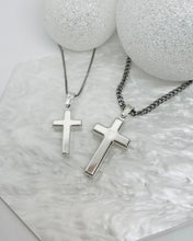 Load image into Gallery viewer, 925 Sterling Silver Simple Thick Cross Pendant 2 Sizes 21.7mm or 29mm