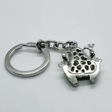 Load image into Gallery viewer, Jeweled Frog Key Chain Crystal Key Ring Green Peridot Colored 3 1/2 inches long