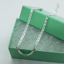 Load image into Gallery viewer, 925 Sterling Silver Anklet Anchor Chain Flat Mariner Link Bracelet 3mm 9" 9.5"