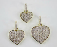 Load image into Gallery viewer, 10K Yellow Gold Heart Pendant CZ Luxurious Girl Woman Size Small Medium Large