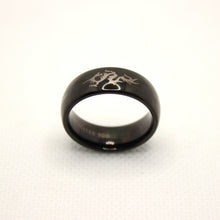 Load image into Gallery viewer, Tungsten Carbide Black Domed Chinese Dragon Silhouette Wedding Band Ring 8mm