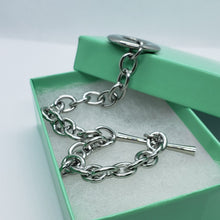 Load image into Gallery viewer, Stainless Steel Cable Chain Bracelet for Men Large O Toggle Clasp 8.25 Inch Long