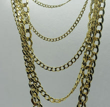 Load image into Gallery viewer, 10K Yellow Gold Hollow Cuban Curb Chain Link Necklace Bracelet 5.5mm 7mm 7"~30"