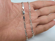 Load image into Gallery viewer, 925 Sterling Silver Thin Flat Figaro Link Chain Necklace Bracelet 4mm 7" to 30"