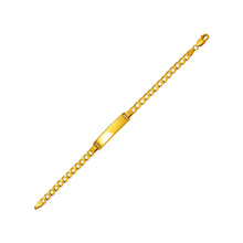 Load image into Gallery viewer, 14K Yellow Gold Baby ID Bracelet Curb X-Light Chain 6mm/4mm Wide 6" Engraving