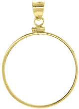 Load image into Gallery viewer, Sterling Silver & Gold Filled Half Dollar Bezel Screw Top 30mm Coin Edge 2 Color