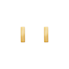 Load image into Gallery viewer, 14K Yellow Gold 2.5x10mm Bar Rectangle Stud Earrings High Polished Screw Backing