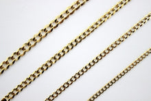Load image into Gallery viewer, 10K Solid Yellow Gold Cuban Chain Necklace Bracelet Anklet 3mm ~ 5mm / 7" ~ 36"