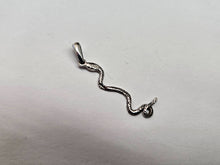 Load image into Gallery viewer, 925 Sterling Silver Long Cobra Snake Pendant Oxidized Finish 1 3/8 (35mm) Inch
