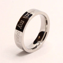 Load image into Gallery viewer, Stainless Steel Etched Song of Solomon 3:4 Bible Verse Wedding Band Ring 5mm
