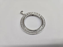 Load image into Gallery viewer, 925 Sterling Silver Mexican 1 Peso Coin Bezel Filigree Edge 34mm Prong Back