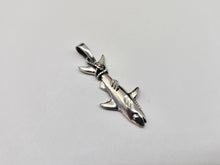 Load image into Gallery viewer, 925 Sterling Silver Large Great White Shark Charm Pendant 2 Inch (50mm) Tall